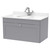 Nuie Classique Satin Grey 800mm Single Drawer Wall Hung Vanity Unit and White Marble Top with Round Basin and 1 Tap Hole - CLC296WR1