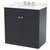 Nuie Classique Soft Black 800mm 2 Door Floor Standing Vanity Unit and White Marble Top with Round Basin and 3 Tap Holes - CLC1426WR3