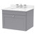 Nuie Classique Satin Grey 600mm Single Drawer Wall Hung Vanity Unit and White Marble Top with Round Basin and 3 Tap Holes - CLC294WR3