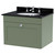 Nuie Classique Satin Green 600mm Single Drawer Wall Hung Vanity Unit and Black Marble Top with Round Basin and 3 Tap Holes - CLC894BR3