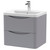Nuie Lunar Satin Grey 600mm 2 Drawer Wall Hung Vanity Unit and Ceramic Basin with 1 Tap Hole - LUN202A