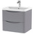 Nuie Lunar Satin Grey 600mm 2 Drawer Wall Hung Vanity Unit and Polymarble Basin with 1 Tap Hole - LUN202