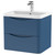 Nuie Lunar Satin Blue 600mm 2 Drawer Wall Hung Vanity Unit and Polymarble Basin with 1 Tap Hole - LUN302