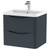 Nuie Lunar Soft Black 600mm 2 Drawer Wall Hung Vanity Unit and Polymarble Basin with 1 Tap Hole - LUN1402
