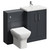 Avant Satin Anthracite 1100mm Floor Standing Vanity Unit Toilet Suite with 1 Tap Hole Basin and 2 Doors with Polished Chrome Handles Left Hand View