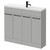 Napoli Combination Gloss Grey Pearl 1000mm Floor Standing Vanity Unit with Slimline 1 Tap Hole Basin and 4 Doors with Matt Black Handles Right Hand View