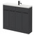 Napoli Combination Gloss Grey 1000mm Floor Standing Vanity Unit with Slimline 1 Tap Hole Basin and 4 Doors with Matt Black Handles Right Hand View