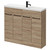 Napoli Combination Bordalino Oak 1000mm Floor Standing Vanity Unit with Slimline 1 Tap Hole Basin and 4 Doors with Matt Black Handles Right Hand View