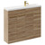 Napoli Combination Bordalino Oak 1000mm Floor Standing Vanity Unit with Slimline 1 Tap Hole Basin and 4 Doors with Brushed Brass Handles Left Hand View