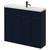 Napoli Combination Deep Blue 1000mm Floor Standing Vanity Unit with Slimline 1 Tap Hole Basin and 4 Doors with Gunmetal Grey Handles Right Hand View