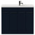 Napoli Combination Deep Blue 1000mm Floor Standing Vanity Unit with Slimline 1 Tap Hole Basin and 4 Doors with Gunmetal Grey Handles Front View