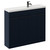 Napoli Combination Deep Blue 1000mm Floor Standing Vanity Unit with Slimline 1 Tap Hole Basin and 4 Doors with Gunmetal Grey Handles Left Hand View