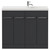 Napoli Combination Gloss Grey 1000mm Floor Standing Vanity Unit with Slimline 1 Tap Hole Basin and 4 Doors with Chrome Handles Front View
