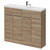 Napoli Combination Bordalino Oak 1000mm Floor Standing Vanity Unit with Slimline 1 Tap Hole Basin and 4 Doors with Chrome Handles Right Hand View