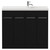 Napoli Combination Nero Oak 1000mm Floor Standing Vanity Unit with Slimline 1 Tap Hole Basin and 4 Doors with Chrome Handles Front View