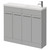 Napoli Combination Gloss Grey Pearl 1000mm Floor Standing Vanity Unit with Slimline 1 Tap Hole Round Basin and 4 Doors with Chrome Handles Right Hand View