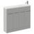 Napoli Combination Gloss Grey Pearl 1000mm Floor Standing Vanity Unit with Slimline 1 Tap Hole Round Basin and 4 Doors with Chrome Handles Left Hand View