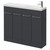 Napoli Combination Gloss Grey 1000mm Floor Standing Vanity Unit with Slimline 1 Tap Hole Round Basin and 4 Doors with Chrome Handles Right Hand View