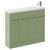 Napoli Combination Olive Green 1000mm Floor Standing Vanity Unit with Slimline 1 Tap Hole Round Basin and 4 Doors with Chrome Handles Left Hand View