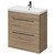 Napoli Bordalino Oak 800mm Floor Standing Vanity Unit with 1 Tap Hole Slim Edge Basin and 2 Drawers with Gunmetal Grey Handles Right Hand View