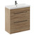 Napoli Bordalino Oak 800mm Floor Standing Vanity Unit with 1 Tap Hole Slim Edge Basin and 2 Drawers with Gunmetal Grey Handles Left Hand View
