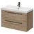 Napoli Bordalino Oak 800mm Wall Mounted Vanity Unit with 1 Tap Hole Slim Edge Basin and 2 Drawers with Gunmetal Grey Handles Right Hand View