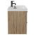 Napoli Bordalino Oak 800mm Wall Mounted Vanity Unit with 1 Tap Hole Slim Edge Basin and 2 Drawers with Gunmetal Grey Handles Side View