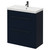 Napoli Deep Blue 800mm Floor Standing Vanity Unit with 1 Tap Hole Slim Edge Basin and 2 Drawers with Gunmetal Grey Handles Right Hand View