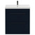 Napoli Deep Blue 800mm Floor Standing Vanity Unit with 1 Tap Hole Slim Edge Basin and 2 Drawers with Gunmetal Grey Handles Front View