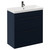 Napoli Deep Blue 800mm Floor Standing Vanity Unit with 1 Tap Hole Slim Edge Basin and 2 Drawers with Gunmetal Grey Handles Left Hand View
