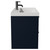 Napoli Deep Blue 800mm Wall Mounted Vanity Unit with 1 Tap Hole Slim Edge Basin and 2 Drawers with Gunmetal Grey Handles Side View
