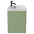 Napoli Olive Green 800mm Wall Mounted Vanity Unit with 1 Tap Hole Slim Edge Basin and 2 Drawers with Gunmetal Grey Handles Side View