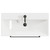 Napoli Olive Green 800mm Wall Mounted Vanity Unit with 1 Tap Hole Slim Edge Basin and 2 Drawers with Gunmetal Grey Handles View from Top