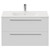 Napoli Gloss White 800mm Wall Mounted Vanity Unit with 1 Tap Hole Minimalist Basin and 2 Drawers with Chrome Handles Front View
