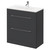 Napoli Gloss Grey 800mm Floor Standing Vanity Unit with 1 Tap Hole Minimalist Basin and 2 Drawers with Chrome Handles Right Hand View