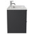 Napoli Gloss Grey 800mm Wall Mounted Vanity Unit with 1 Tap Hole Minimalist Basin and 2 Drawers with Chrome Handles Side View