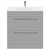 Napoli Gloss Grey Pearl 800mm Floor Standing Vanity Unit with 1 Tap Hole Minimalist Basin and 2 Drawers with Chrome Handles Front View