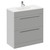 Napoli Gloss Grey Pearl 800mm Floor Standing Vanity Unit with 1 Tap Hole Minimalist Basin and 2 Drawers with Chrome Handles Left Hand View