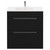 Napoli Nero Oak 800mm Floor Standing Vanity Unit with 1 Tap Hole Minimalist Basin and 2 Drawers with Chrome Handles Front View