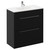 Napoli Nero Oak 800mm Floor Standing Vanity Unit with 1 Tap Hole Minimalist Basin and 2 Drawers with Chrome Handles Left Hand View
