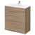 Napoli Bordalino Oak 800mm Floor Standing Vanity Unit with 1 Tap Hole Minimalist Basin and 2 Drawers with Chrome Handles Right Hand View