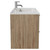 Napoli Bordalino Oak 800mm Wall Mounted Vanity Unit with 1 Tap Hole Minimalist Basin and 2 Drawers with Chrome Handles Side View