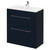 Napoli Deep Blue 800mm Floor Standing Vanity Unit with 1 Tap Hole Minimalist Basin and 2 Drawers with Chrome Handles Right Hand View