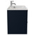 Napoli Deep Blue 800mm Wall Mounted Vanity Unit with 1 Tap Hole Minimalist Basin and 2 Drawers with Chrome Handles Side View