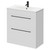 Napoli Gloss White 800mm Floor Standing Vanity Unit with 1 Tap Hole Minimalist Basin and 2 Drawers with Matt Black Handles Right Hand View