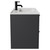 Napoli Gloss Grey 800mm Wall Mounted Vanity Unit with 1 Tap Hole Minimalist Basin and 2 Drawers with Matt Black Handles Side View