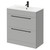 Napoli Gloss Grey Pearl 800mm Floor Standing Vanity Unit with 1 Tap Hole Minimalist Basin and 2 Drawers with Matt Black Handles Right Hand View