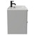 Napoli Gloss Grey Pearl 800mm Wall Mounted Vanity Unit with 1 Tap Hole Minimalist Basin and 2 Drawers with Matt Black Handles Side View