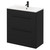 Napoli Nero Oak 800mm Floor Standing Vanity Unit with 1 Tap Hole Minimalist Basin and 2 Drawers with Matt Black Handles Right Hand View