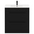 Napoli Nero Oak 800mm Floor Standing Vanity Unit with 1 Tap Hole Minimalist Basin and 2 Drawers with Matt Black Handles Front View